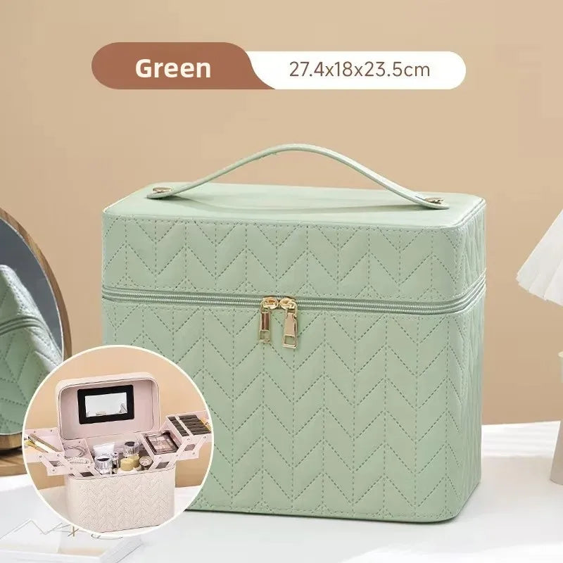 Large Capacity Makeup Bag with Mirror