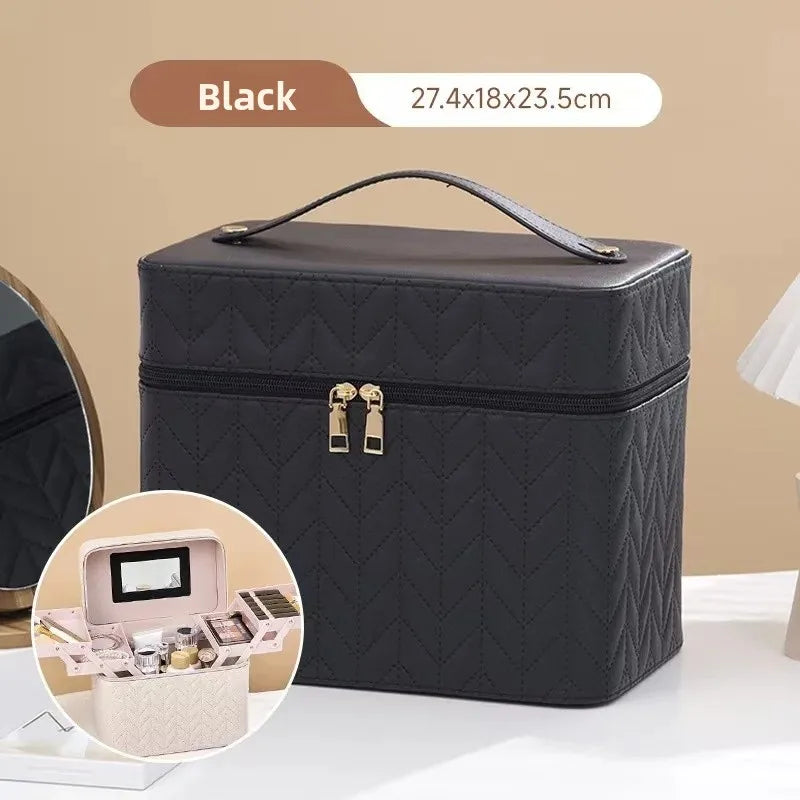 Large Capacity Makeup Bag with Mirror