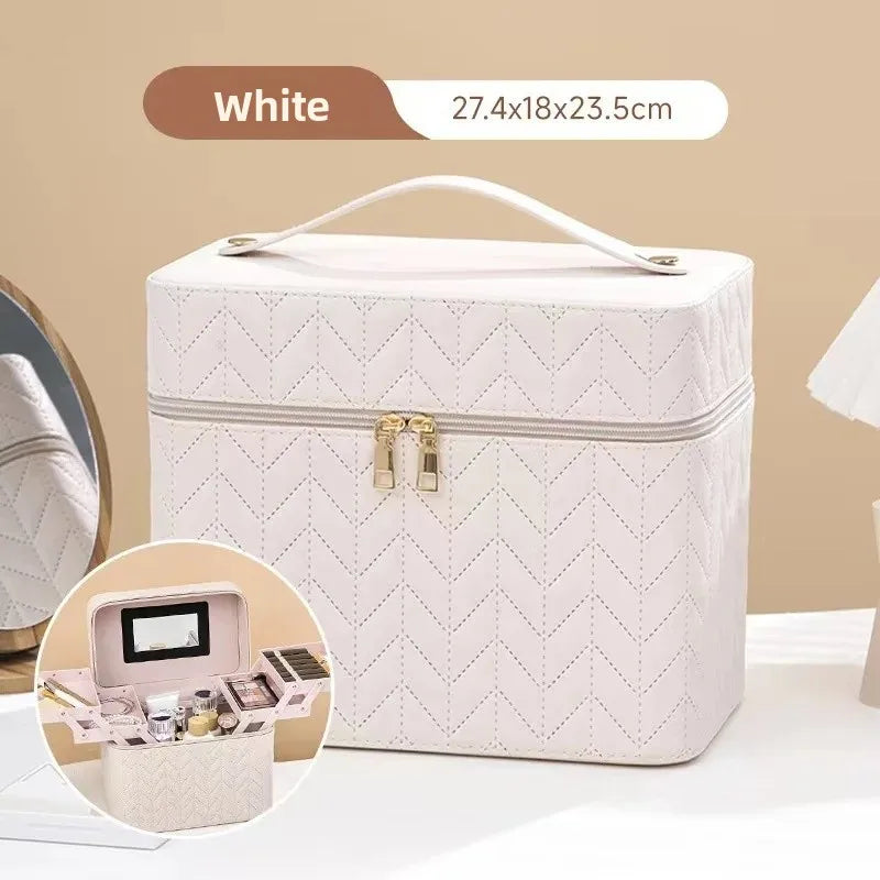 Large Capacity Makeup Bag with Mirror